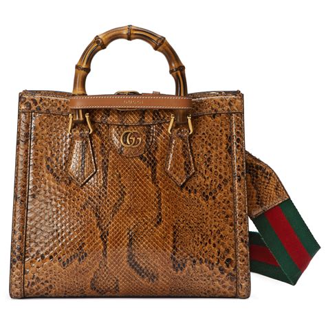 gucci brown python skin|Gucci Python Handbag .